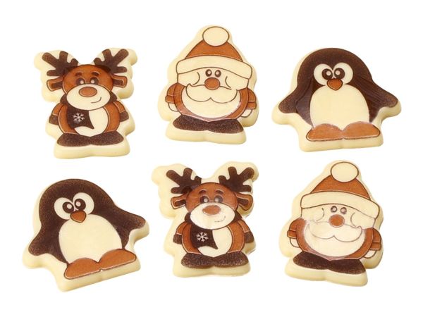 Schokoladenaufleger Weihnachtsfiguren 6 Stück