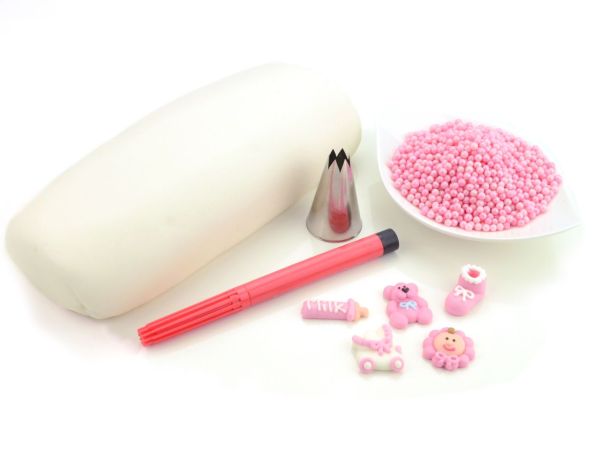 Torten-Set Taufe rosa