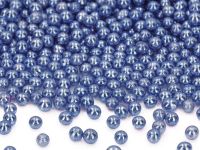 Weiche Zuckerperlen metallic dunkelblau 7mm 60g