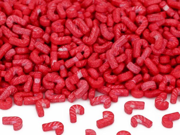 Streudekor Zuckerstangen rot 80g
