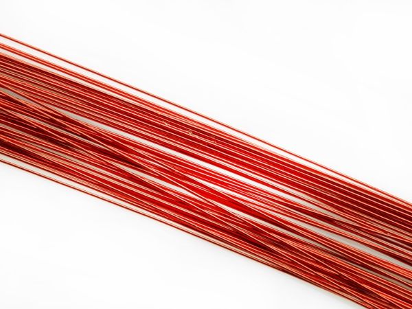Blumendraht metallic rot 24G 50 Stück