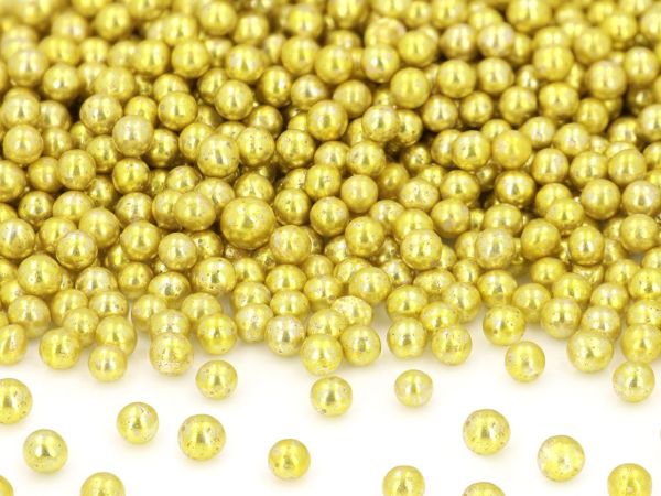 Weiche Zuckerperlen gold 5mm 60g