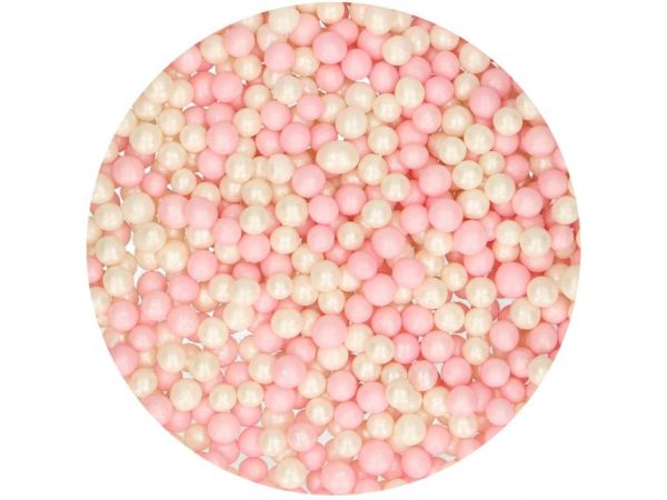 FunCakes Weiche Zuckerperlen Pink-Weiß 60g