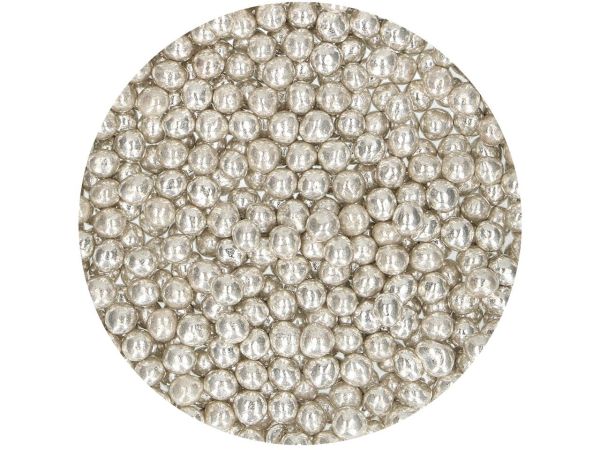 FunCakes Weiche Perlen Metallic Silber 55g