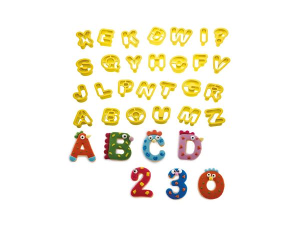 Ausstecher-Set Buchstaben und Zahlen 2x1,6cm 36 Stück