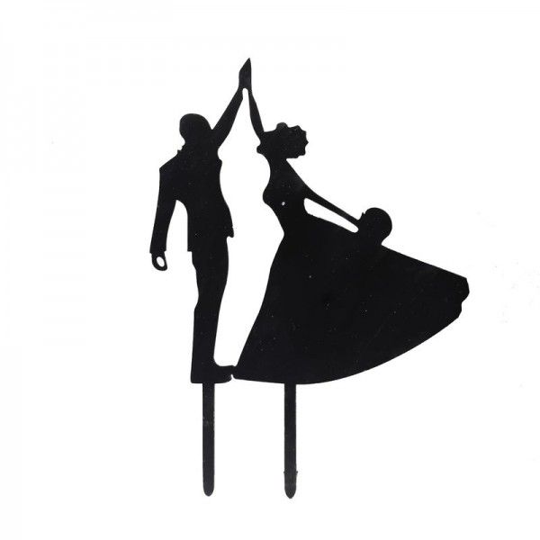 Sweet Kolor - Cake Topper Silhouette Siebter Himmel - Schwarz - Acryl 4