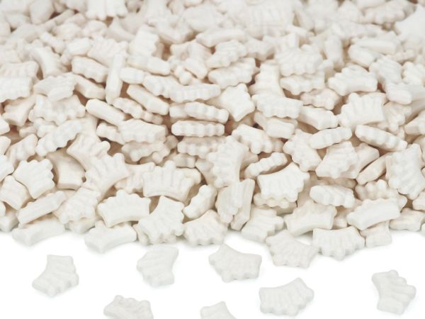 Streudekor Kronen weiß 80g