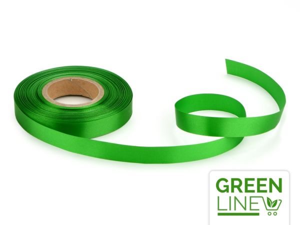 Satinband grün 14mm, 30 Meter GREENLINE