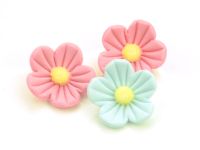 Blumen 25mm rosa-blau Zucker 16 Stück