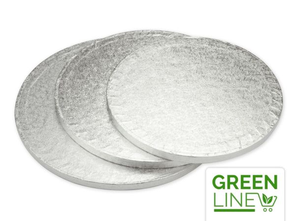 Cakeboard rund 43cm silber 5 Stück