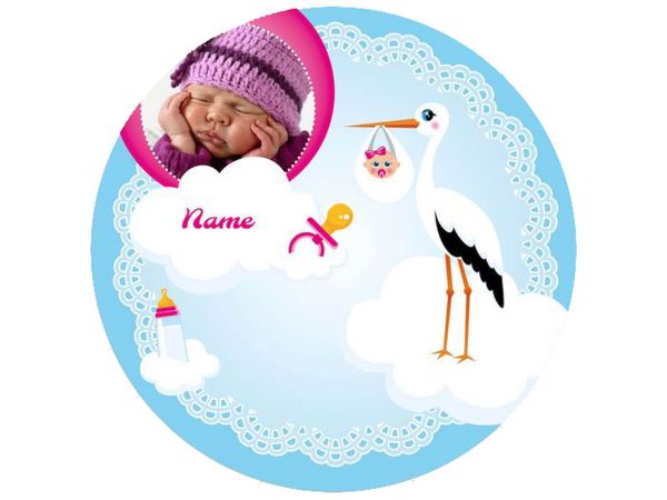 Tortenaufleger Baby Mädchen rund 20cm