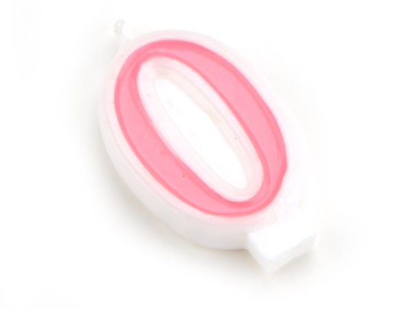 Zahlenkerze rosa 0