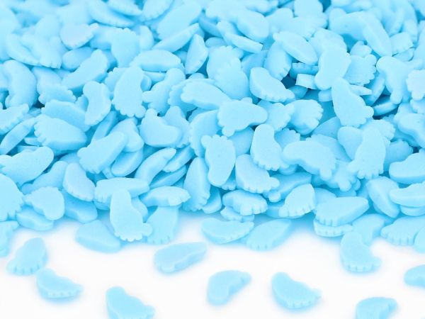 Streudekor Füßchen hellblau 80g