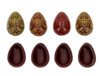 1 Folie Halbeier Zartbitter Floral 63 Stück