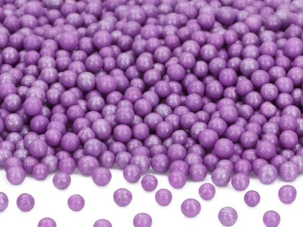 Weiche Zuckerperlen purple glimmer 100g